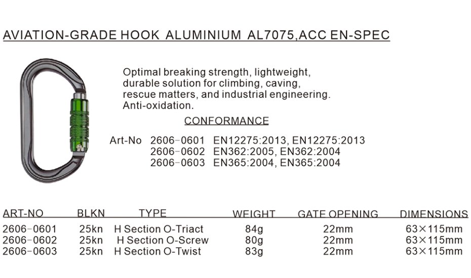 AVIATION-GRADE HOOK  ALUMINIUM  AL7075,ACC EN-SPEC