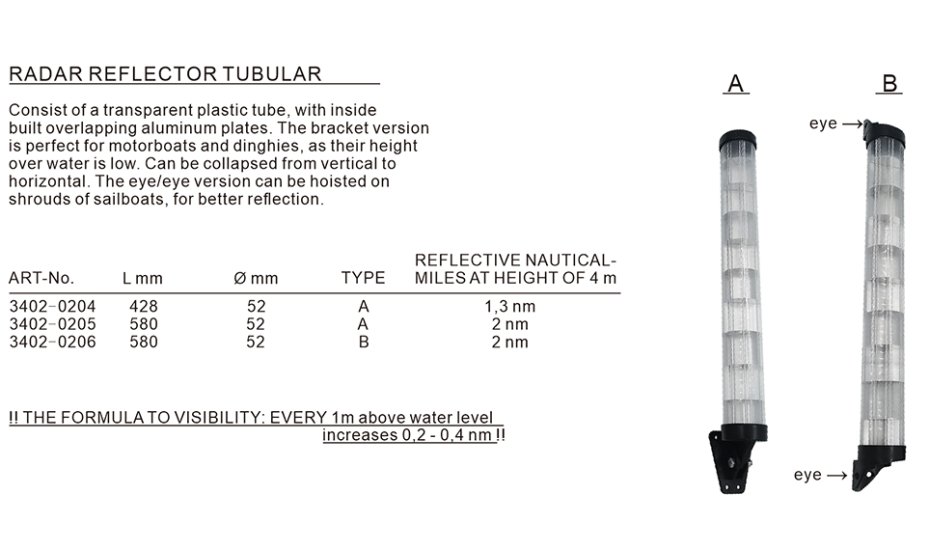 RADAR REFLECTOR TUBULAR