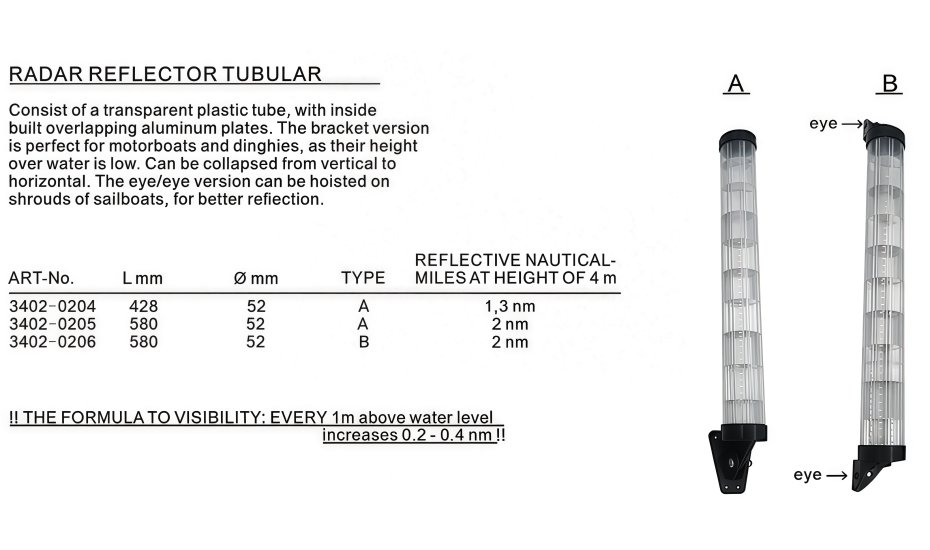 RADAR REFLECTOR TUBULAR